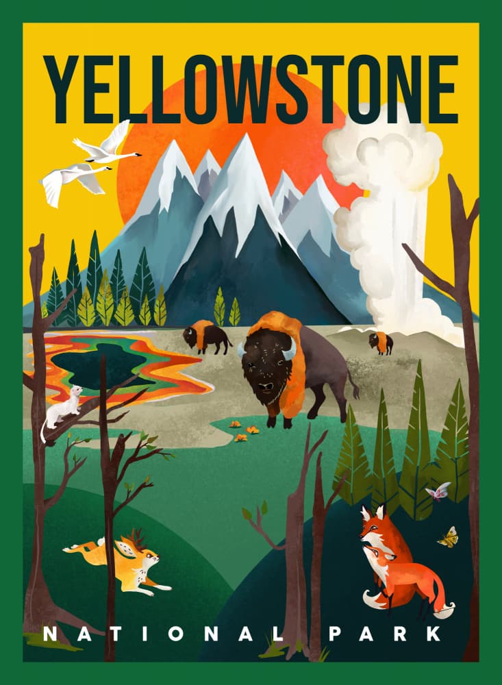 National Park Travel Poster by The Whiskey Ginger — canvas wall art