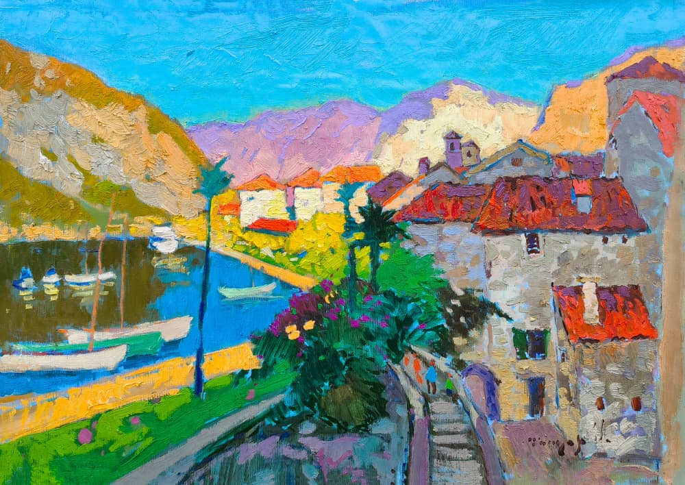 Colorful Mediterranean Village by Alexander Shandor — canvas wall art