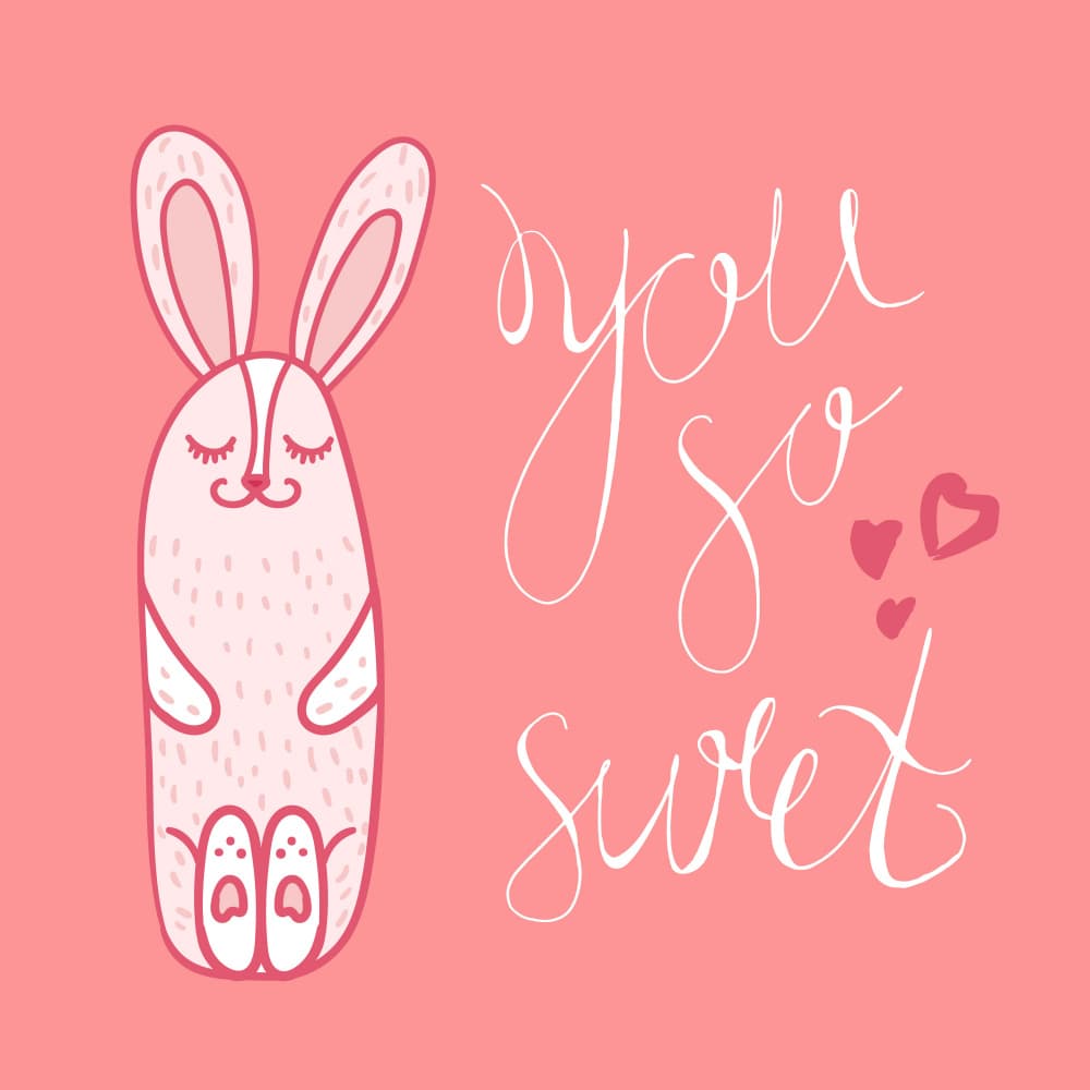 Sweet Pink Bunny by Marika Barsrsind β canvas wall art