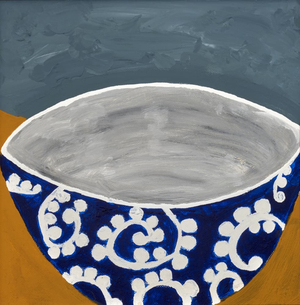 Elegant Blue Bowl Pattern by Dale Hefer — canvas wall art