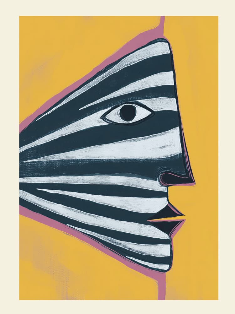 Bold Striped Face by City Art — canvas wall art