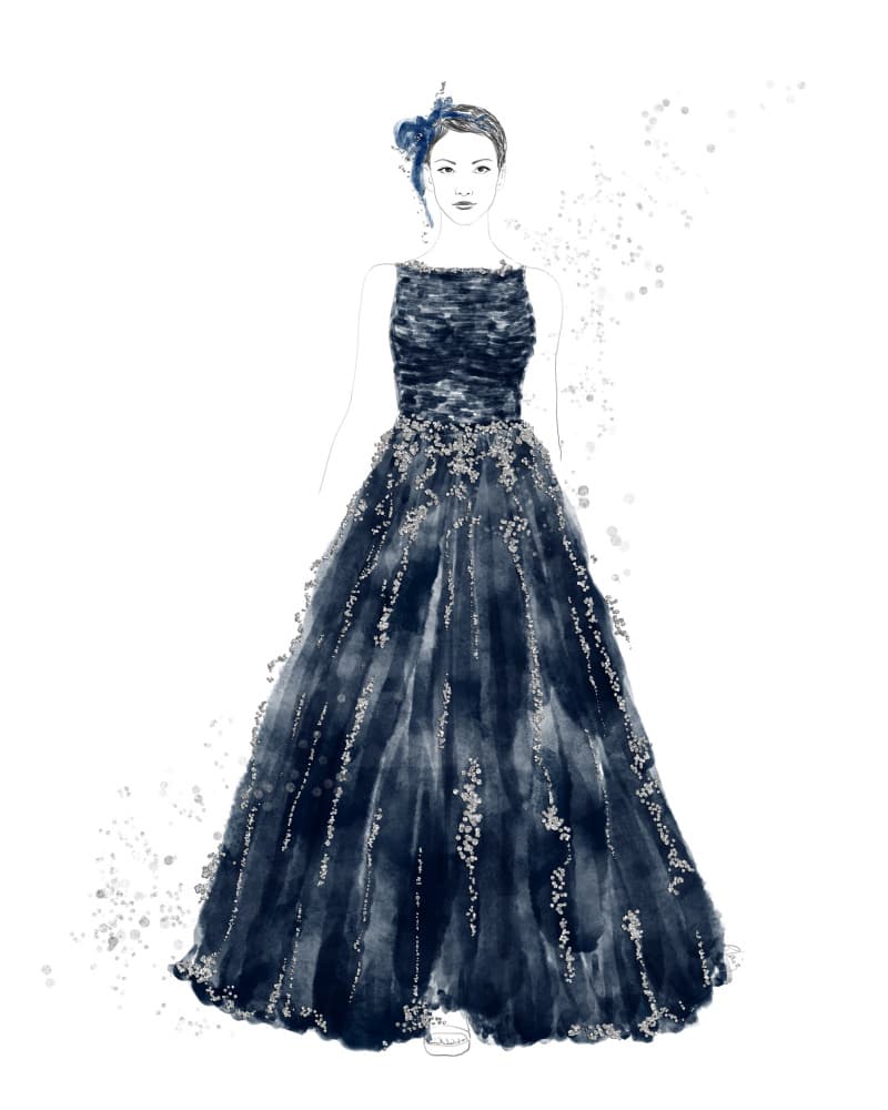 Sparkling Evening Gown by Rosana Laiz Blursbyai — canvas wall art