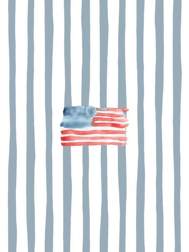 Patriotic Watercolor Flag by Jolly and Dash — canvas wall art
