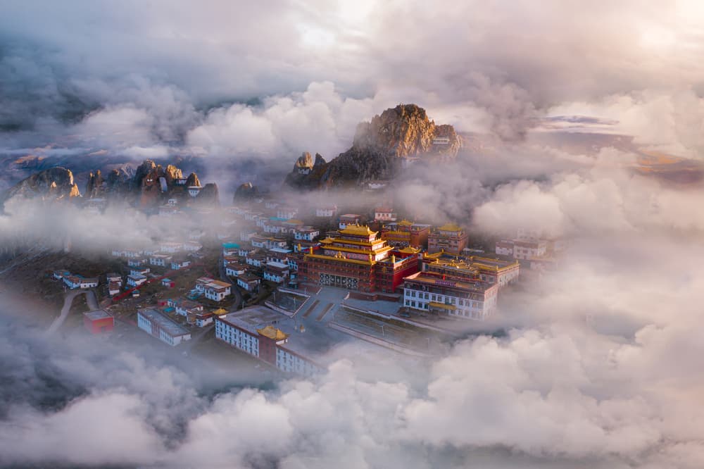 Monastery Above the Clouds by Simoon — canvas wall art