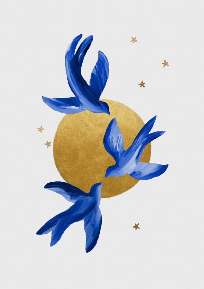 Blue Birds by Orara Studio — canvas wall art