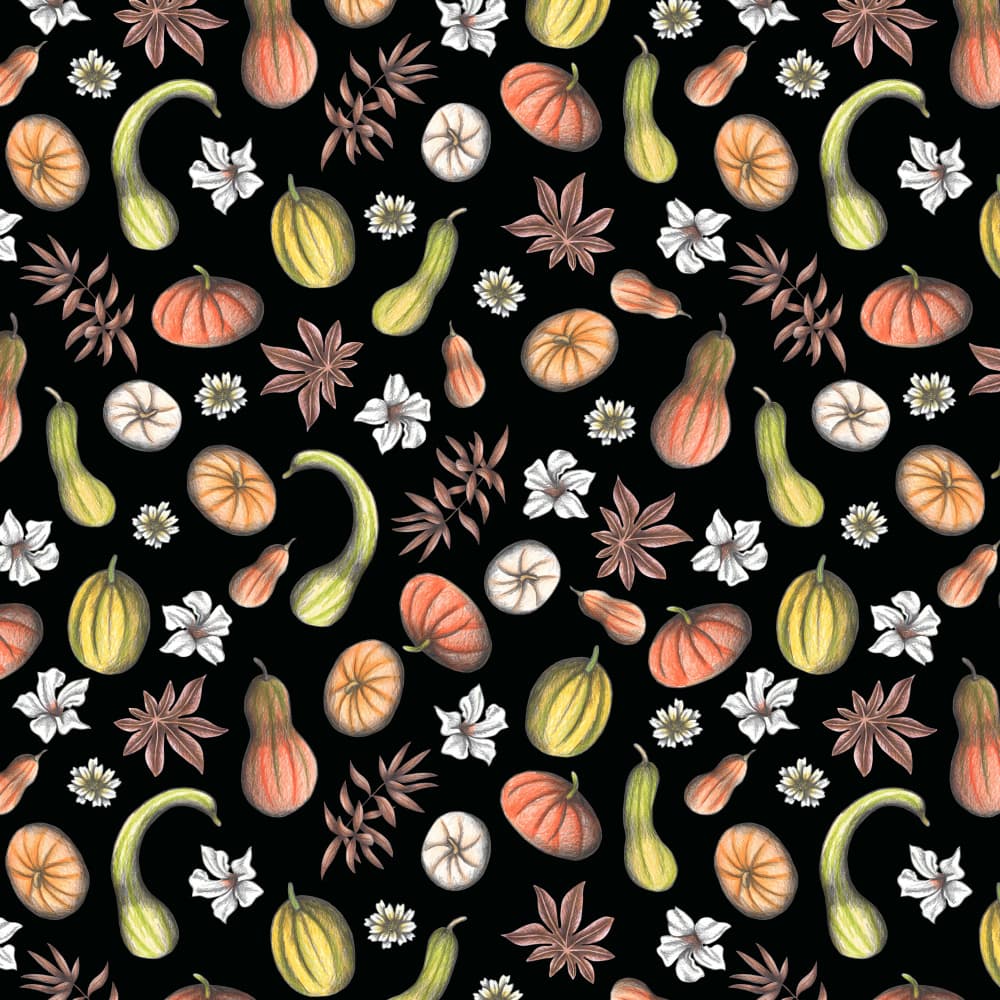 Autumn Gourds Pattern by Cecilia Battaini — canvas wall art