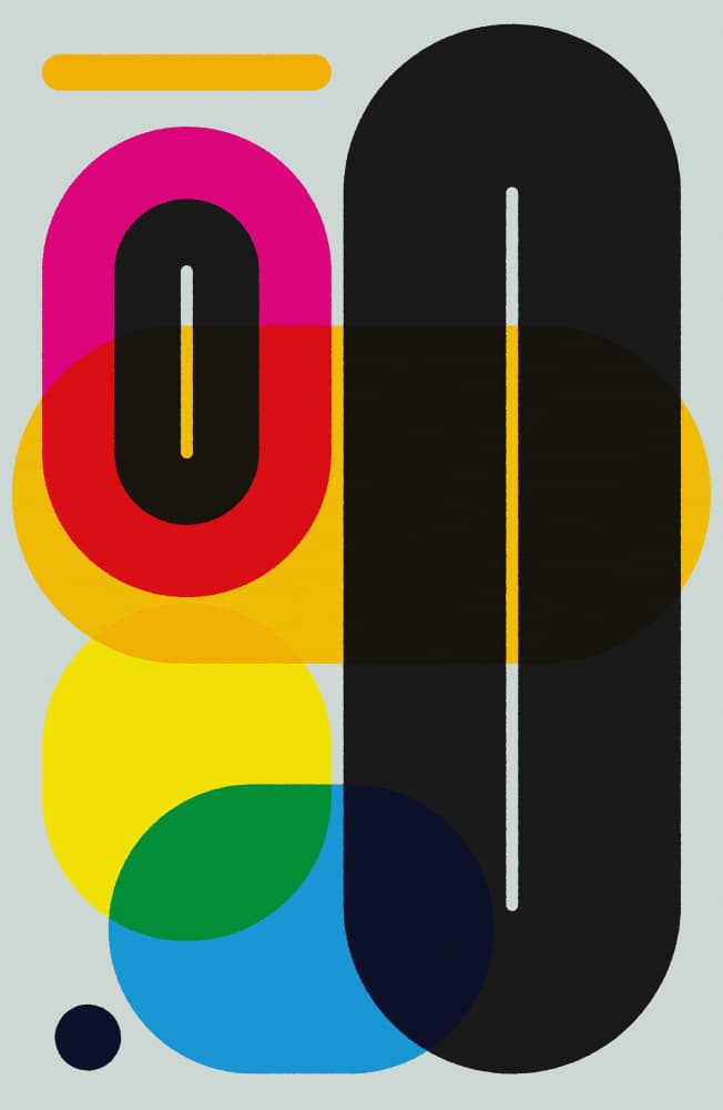 Vibrant Geometric Overlay by Rafa Mateo — canvas wall art
