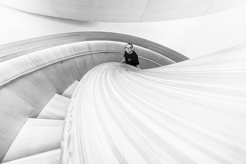 Modern Spiral Staircase by Steven Zhou — canvas wall art