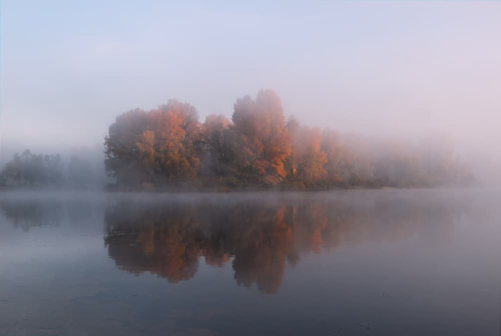 Misty Autumn Reflections by Alexander Kiyashko — canvas wall art