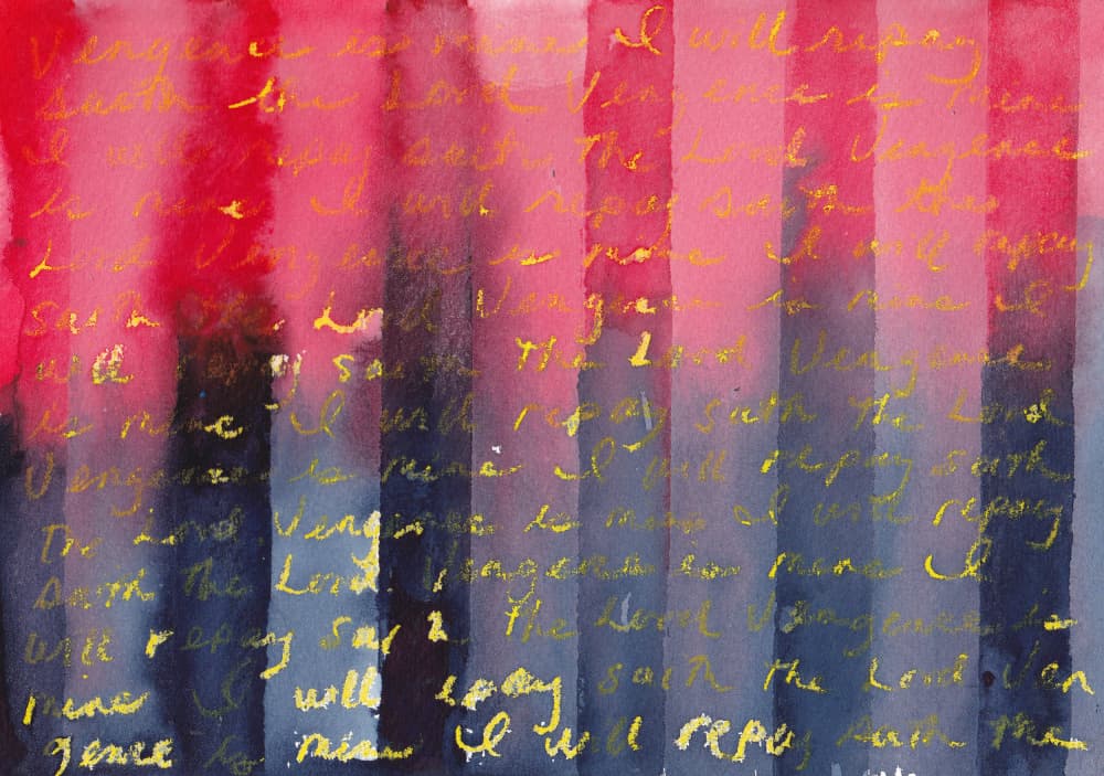 Gold Script Watercolor Stripes by Janel Bragg — canvas wall art