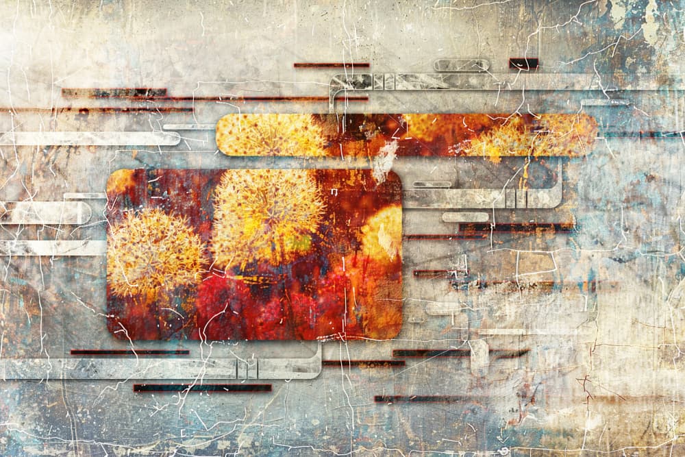 Modern Grunge Floral Shapes by Rafal Kulik — canvas wall art