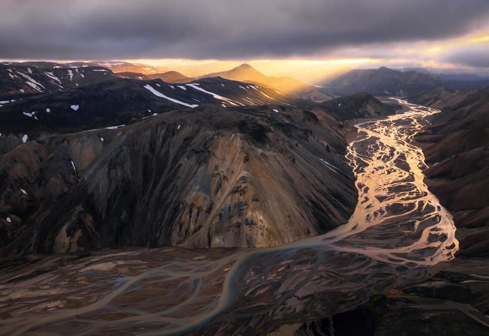 Golden River Valley by YY DB — canvas wall art