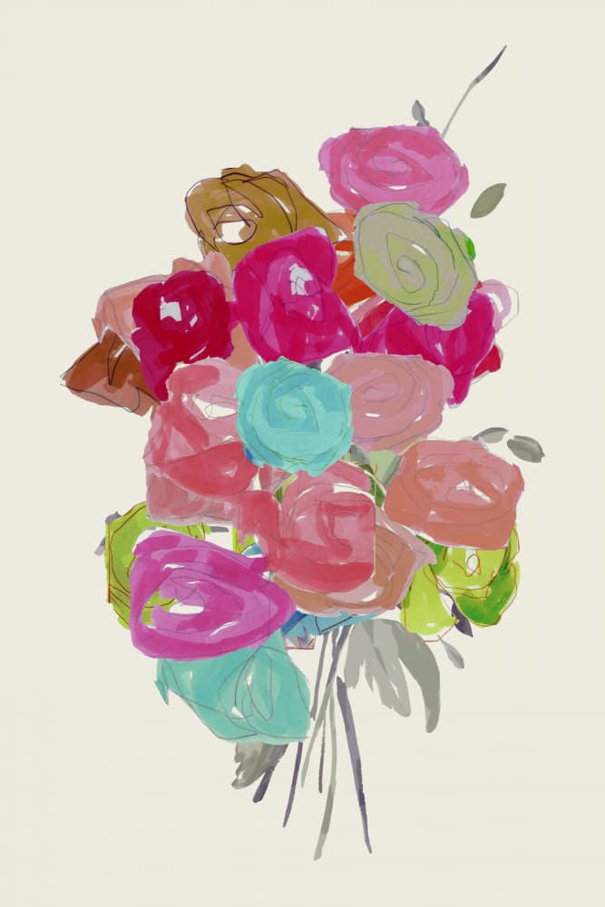 Colorful Abstract Bouquet by cartissi — canvas wall art