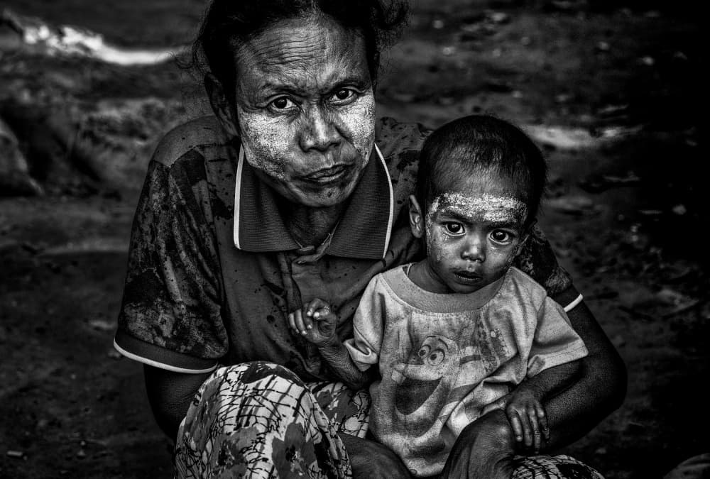Myanmar Thanaka Faces by Joxe Inazio Kuesta Garmendia — canvas wall art