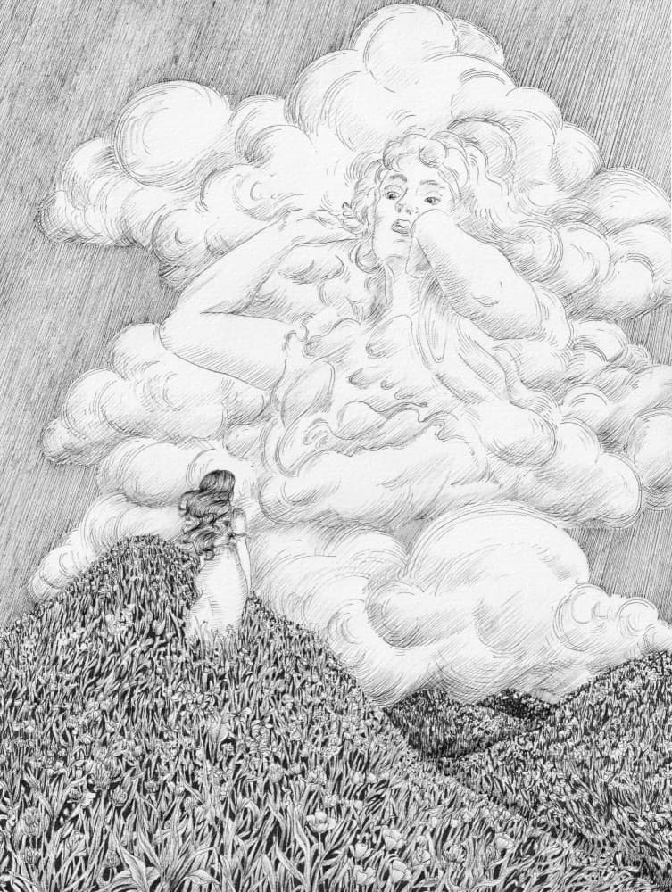 Cloud Woman Encounter by EC Mazur — canvas wall art