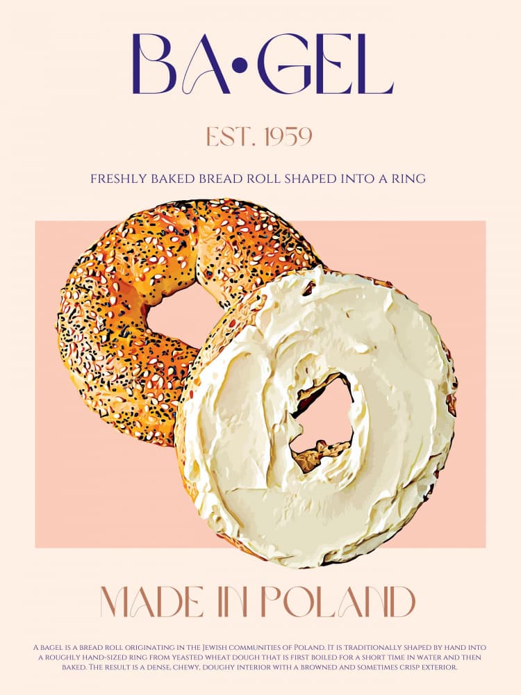 Classic Bagel Breakfast by Nazma Khokhar — canvas wall art