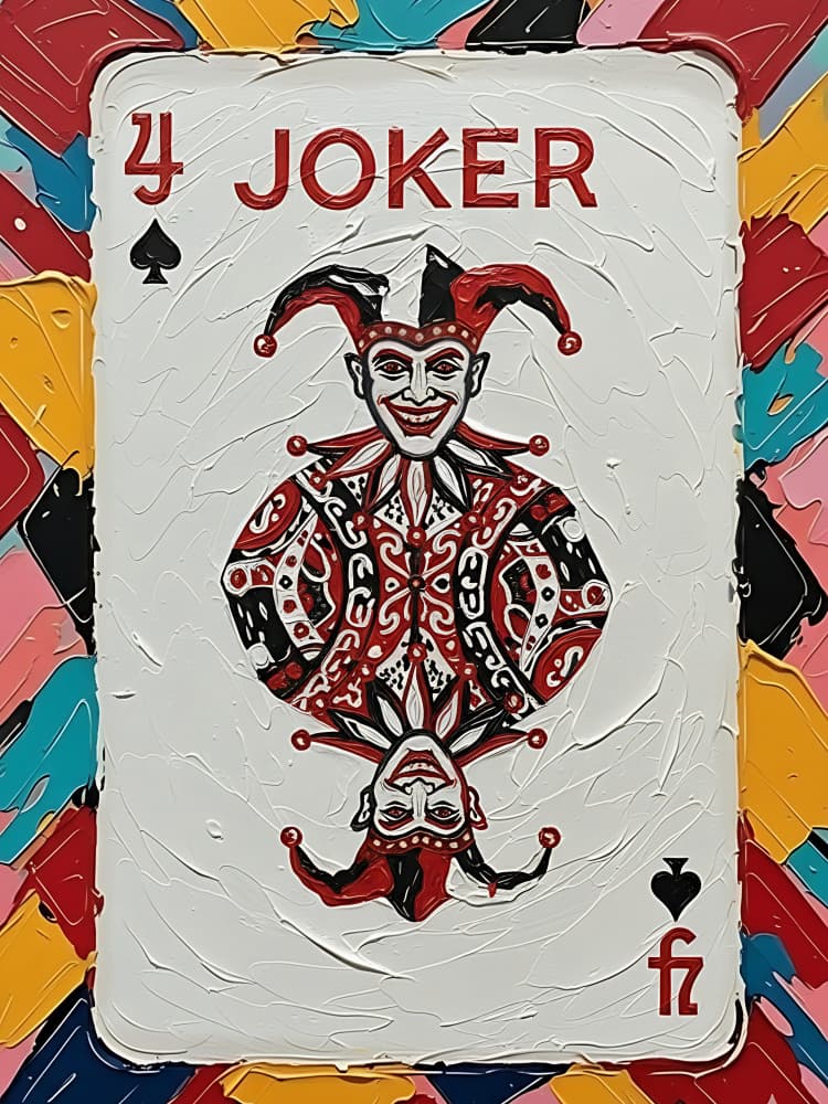 Textured Joker Card by HUGO — canvas wall art