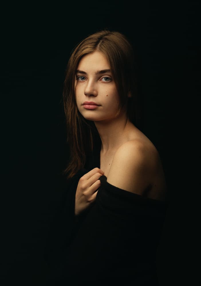 Young Woman's Gaze by Sergey Khalemsky — canvas wall art