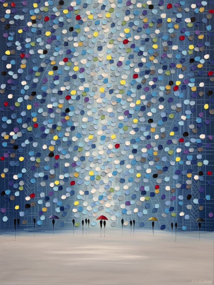 Romantic City Rain by Ekaterina Ermilkina — canvas wall art