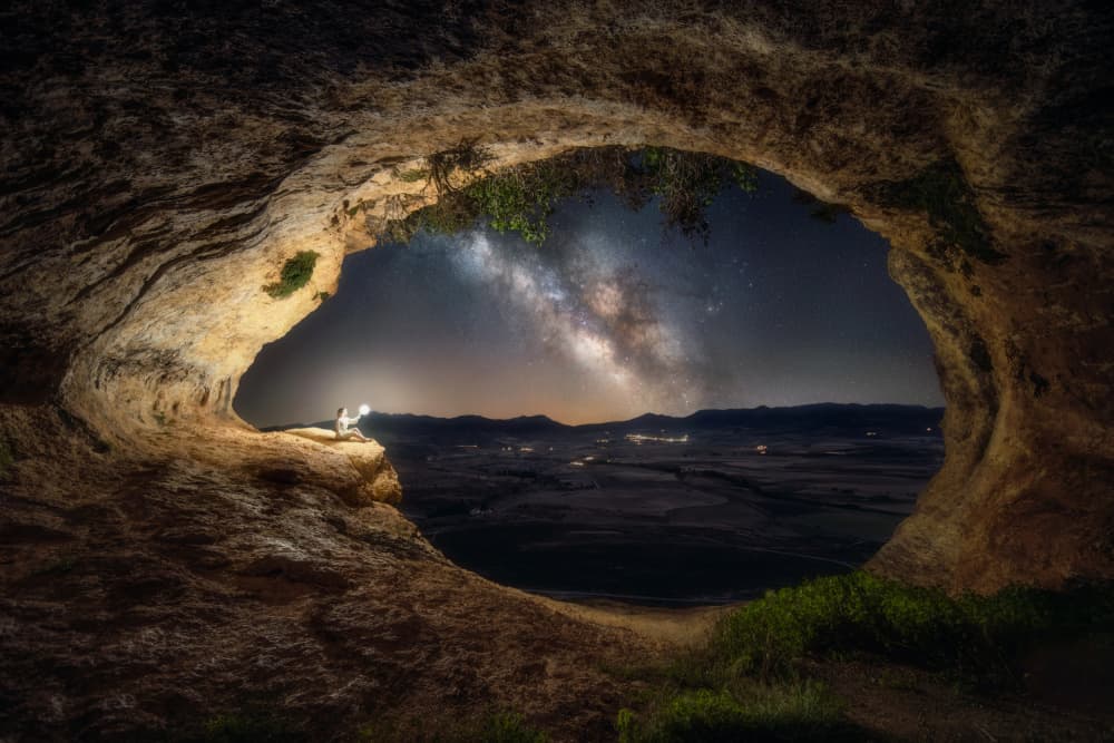 Milky Way Cave Arch by Bartolome Lopez — canvas wall art