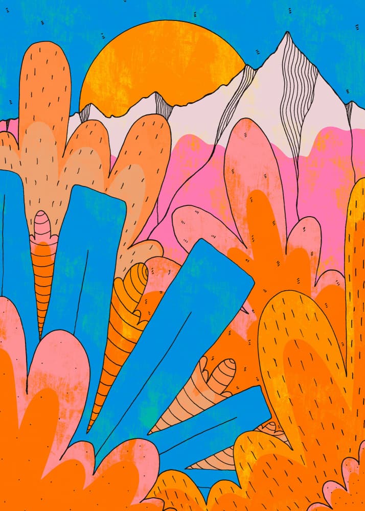 Vibrant Desert Mountainscape by Stephen Wade — canvas wall art