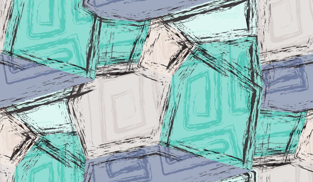 Textured Teal Geometry by Marika Barsrsind β canvas wall art