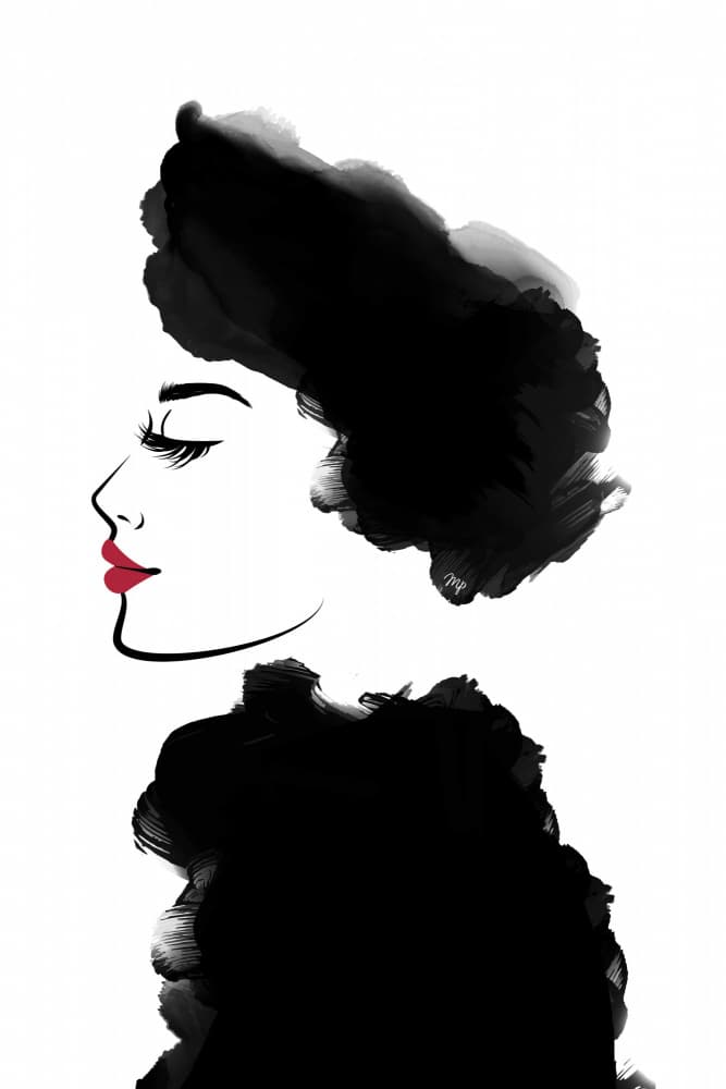 Elegant Woman Profile by Martina — canvas wall art