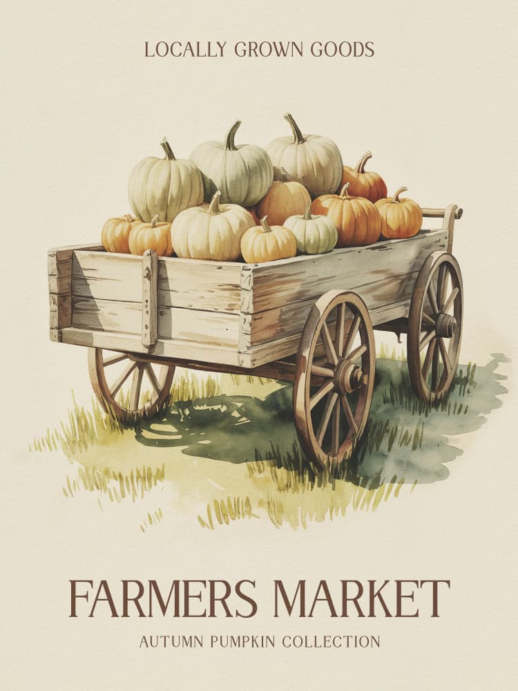 Autumn Pumpkin Wagon by Andreas Magnusson — canvas wall art