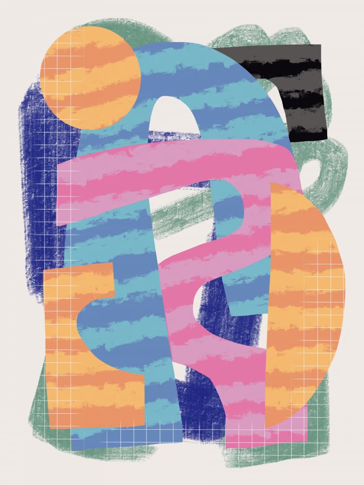 Vibrant Abstract Shapes by Little Dean — canvas wall art