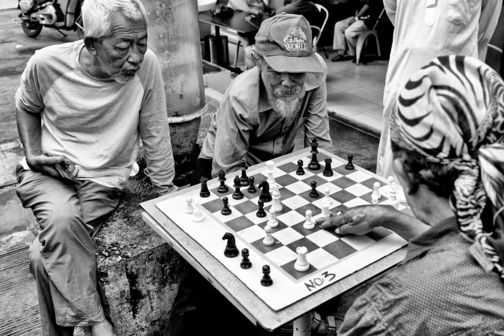 Street Chess Match by Kieron Long — canvas wall art