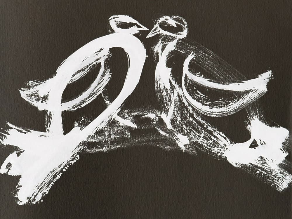 Minimalist Love Birds by Santhosh ch — canvas wall art