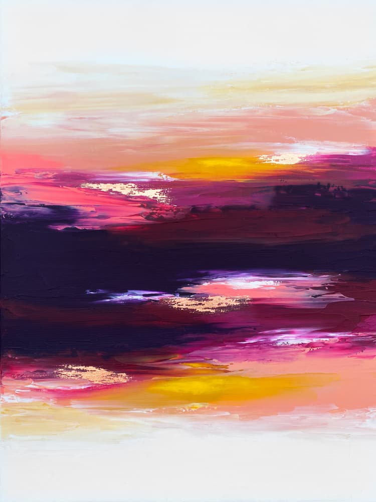 Vibrant Sunset Abstract by Alyson Storms — canvas wall art