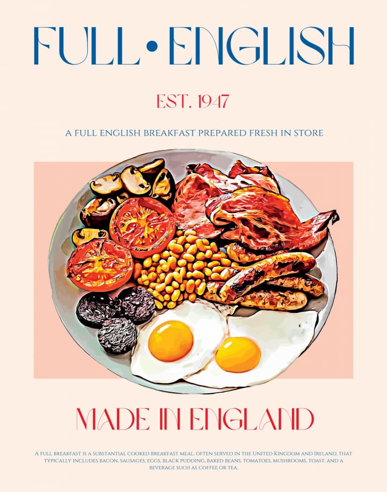 Full English Breakfast by Nazma Khokhar — canvas wall art
