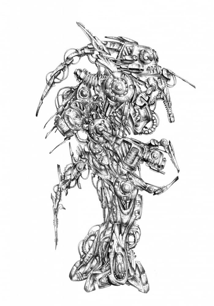 Intricate Sci-Fi Robot by Kulik — canvas wall art