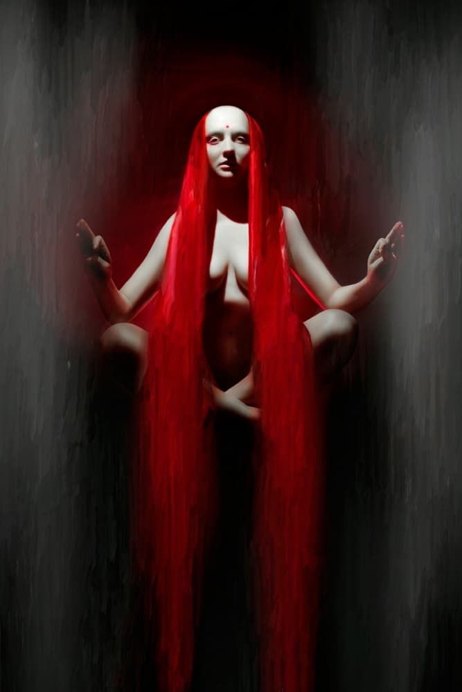 Mystic Woman In Red by Angelina Goncharova — canvas wall art