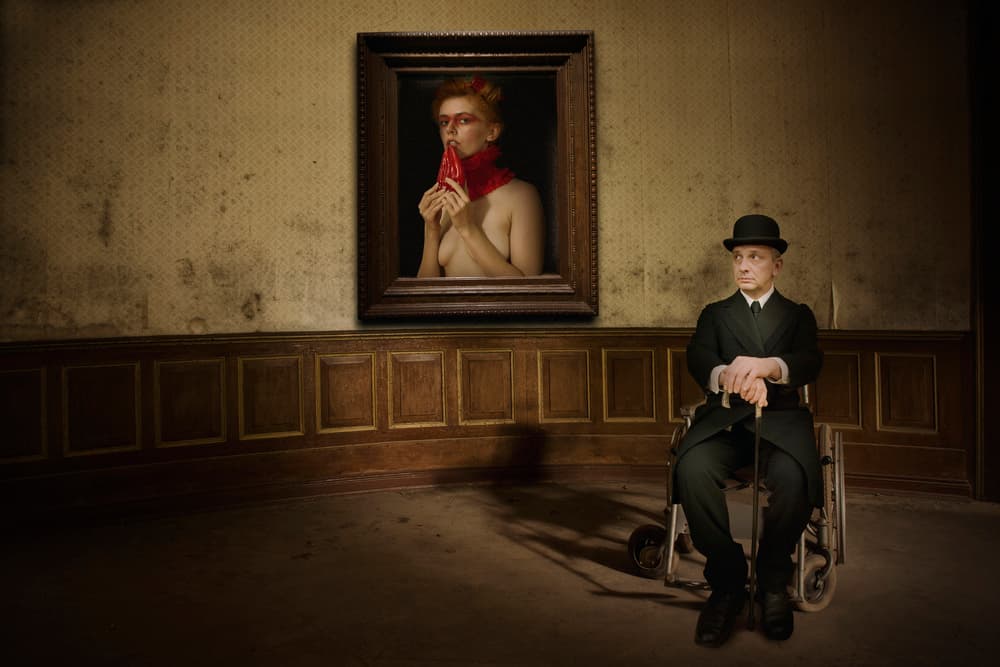 Man Views Nude Portrait by Christine von Diepenbroek — canvas wall art