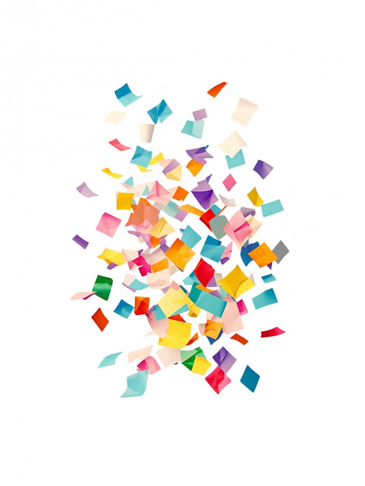 Colorful Confetti Burst by Ohkimiko — canvas wall art