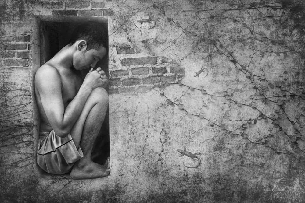 Man's Quiet Contemplation by Ivan Marlianto — canvas wall art