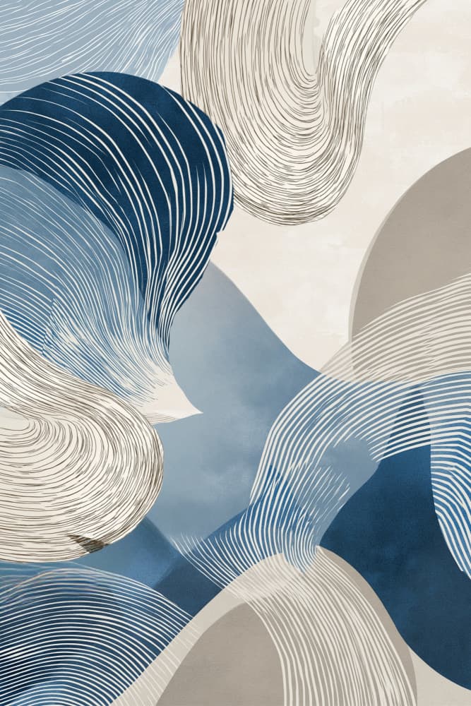 Abstract Blue Flow by Sally Ann Moss — canvas wall art