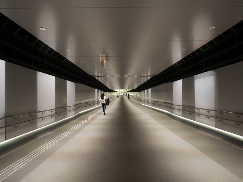 Long Modern Walkway by IKUMI FUKAZAWA — canvas wall art