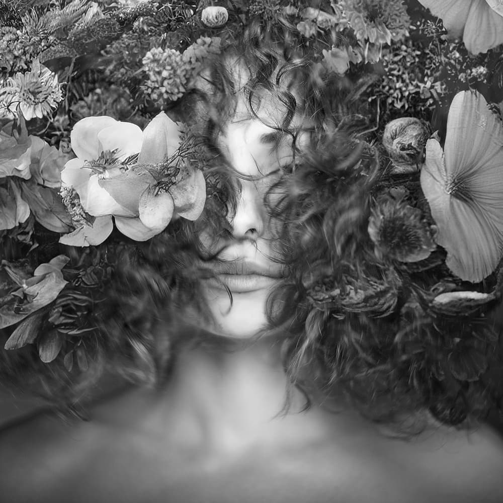 Ethereal Floral Portrait by Oren Hayman — canvas wall art