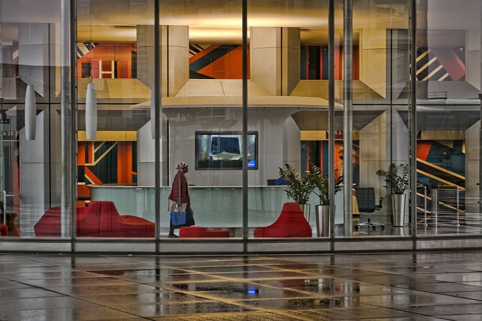 Modern Lobby Reflections by Jure Kravanja — canvas wall art