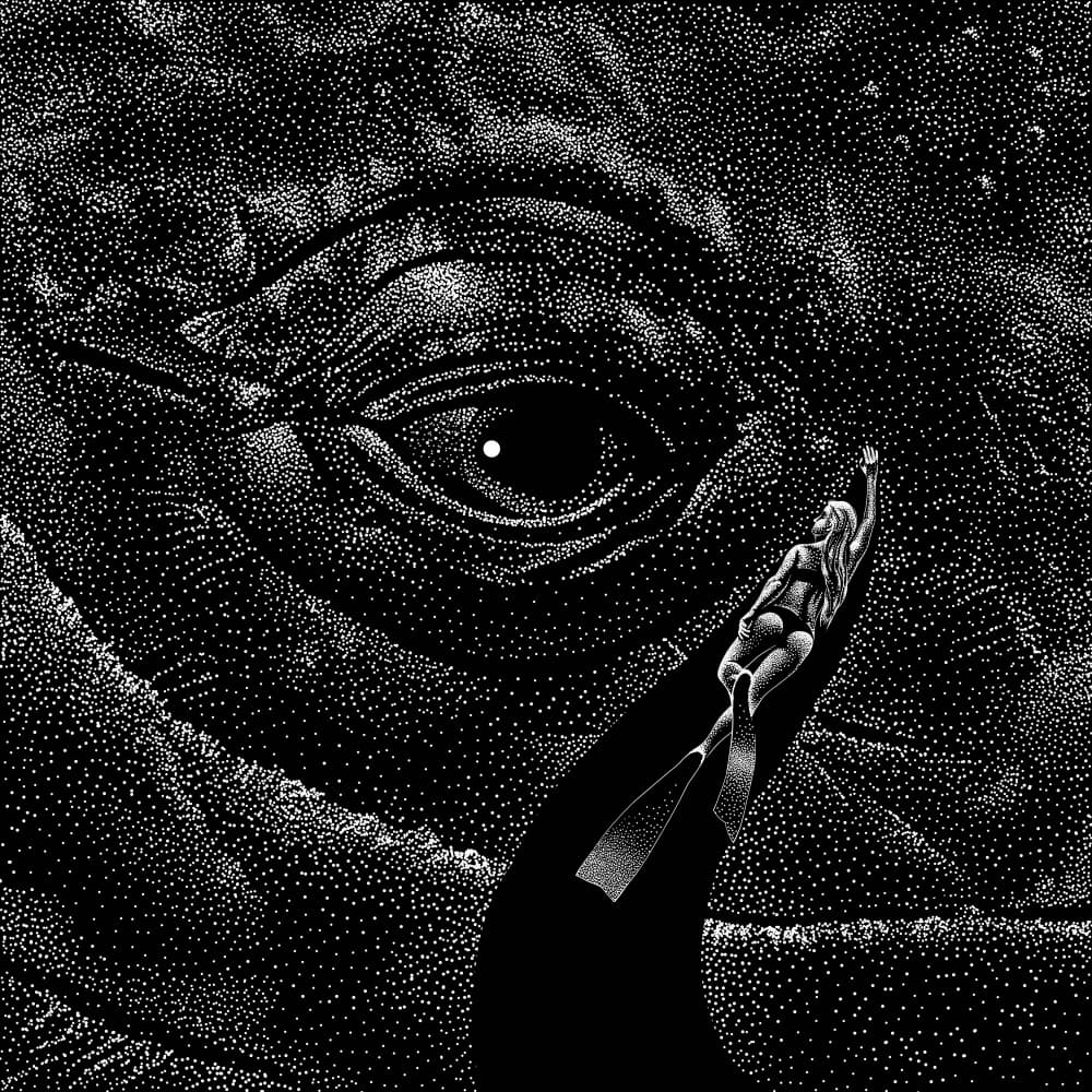 Diver And Giant Eye by Alirıza ÇAKIR — canvas wall art