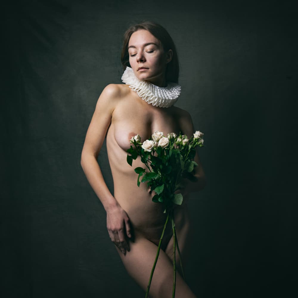 Renaissance Nude with Roses by Christian Kurz — canvas wall art