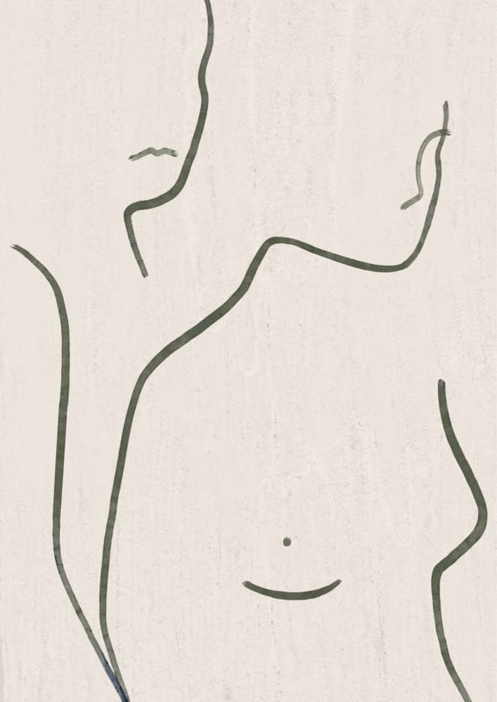 Minimalist Couple Embrace by Kit Agar — canvas wall art