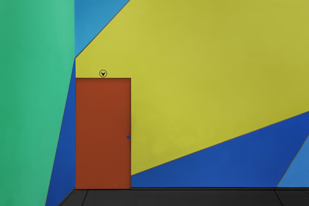 Vibrant Geometric Door by Muhammad Almasri — canvas wall art
