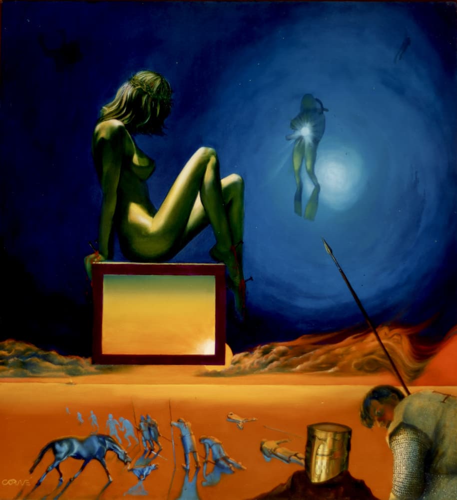 Surreal Green Woman Dream by Corné Akkers — canvas wall art