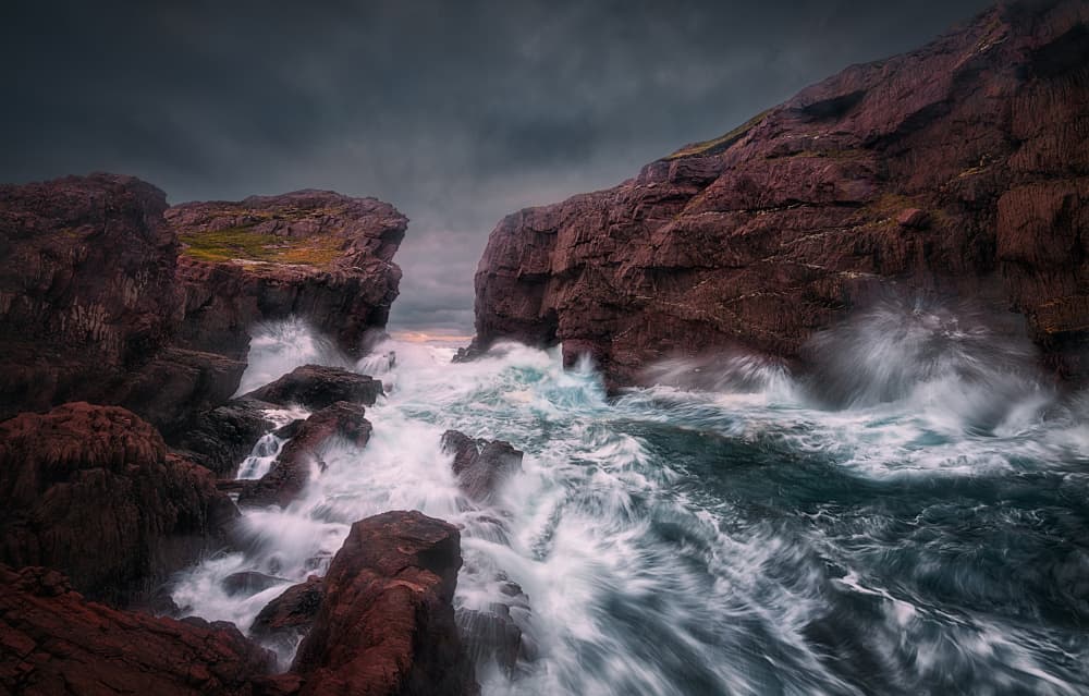 Stormy Crashing Waves by Ben.C.L — canvas wall art