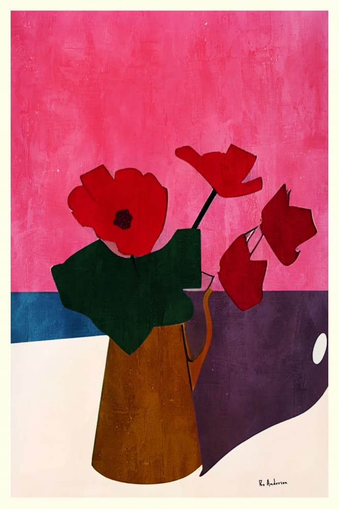 Vibrant Poppies Still Life by Bo Anderson — canvas wall art