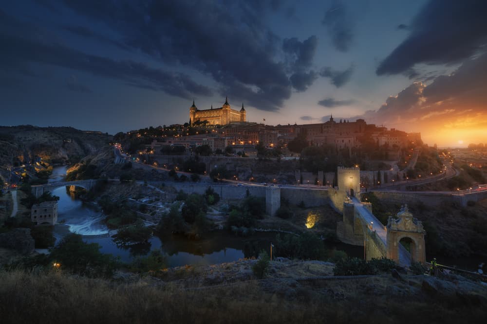 Toledo Castle Evening Glow by Juan Pablo de Miguel — canvas wall art